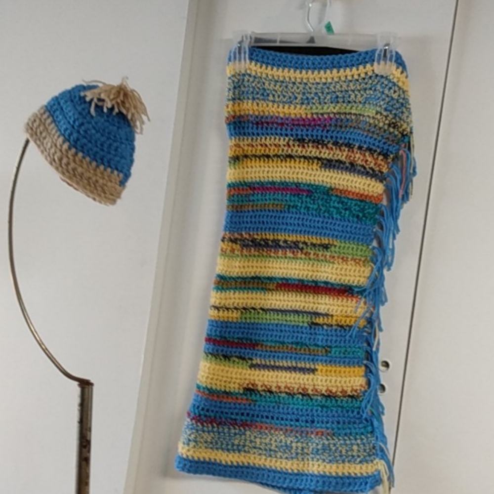 Hand Crafted Child Sized Afghan With Matching Hat